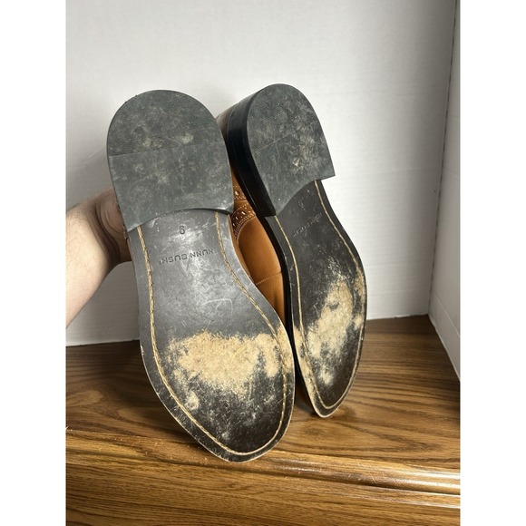 Nunn Bush Shoes Mens 9 Norcross Dress Cap Toe Oxford 84526 Brown Leather - Picture 11 of 14